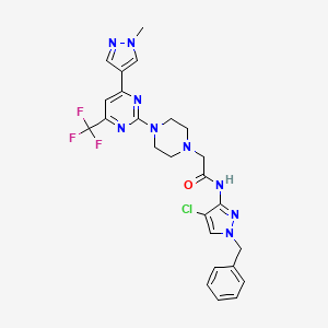 N-(1-benzyl-4-chloro-1H-pyrazol-3-yl)-2-{4-[4-(1-methyl-1H-pyrazol-4-yl)-6-(trifluoromethyl)pyrimidin-2-yl]piperazin-1-yl}acetamide