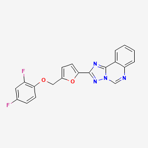 molecular formula C20H12F2N4O2 B10936805 2-{5-[(2,4-Difluorophenoxy)methyl]furan-2-yl}[1,2,4]triazolo[1,5-c]quinazoline 