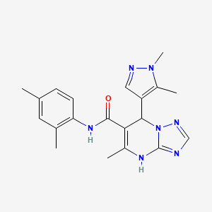 molecular formula C20H23N7O B10936836 N-(2,4-dimethylphenyl)-7-(1,5-dimethyl-1H-pyrazol-4-yl)-5-methyl-4,7-dihydro[1,2,4]triazolo[1,5-a]pyrimidine-6-carboxamide 