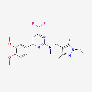 4-(difluoromethyl)-6-(3,4-dimethoxyphenyl)-N-[(1-ethyl-3,5-dimethyl-1H-pyrazol-4-yl)methyl]-N-methylpyrimidin-2-amine