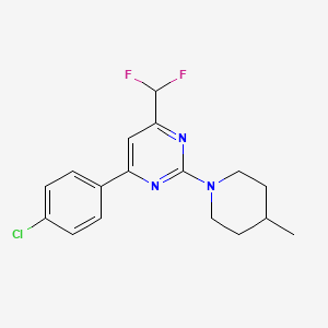 4-(4-Chlorophenyl)-6-(difluoromethyl)-2-(4-methylpiperidin-1-yl)pyrimidine