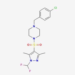 1-(4-chlorobenzyl)-4-{[1-(difluoromethyl)-3,5-dimethyl-1H-pyrazol-4-yl]sulfonyl}piperazine