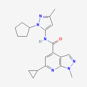 N-(1-cyclopentyl-3-methyl-1H-pyrazol-5-yl)-6-cyclopropyl-1-methyl-1H-pyrazolo[3,4-b]pyridine-4-carboxamide