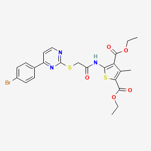 molecular formula C23H22BrN3O5S2 B10936881 Diethyl 5-[({[4-(4-bromophenyl)pyrimidin-2-yl]sulfanyl}acetyl)amino]-3-methylthiophene-2,4-dicarboxylate 