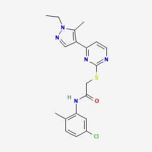 N-(5-chloro-2-methylphenyl)-2-{[4-(1-ethyl-5-methyl-1H-pyrazol-4-yl)pyrimidin-2-yl]sulfanyl}acetamide