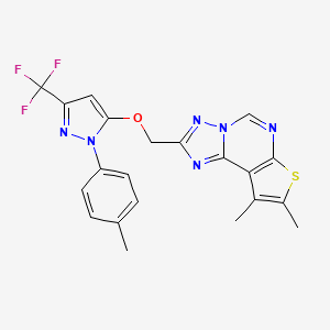 (8,9-Dimethylthieno[3,2-E][1,2,4]triazolo[1,5-C]pyrimidin-2-YL)methyl [1-(4-methylphenyl)-3-(trifluoromethyl)-1H-pyrazol-5-YL] ether