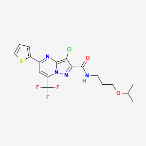 3-chloro-N-[3-(propan-2-yloxy)propyl]-5-(thiophen-2-yl)-7-(trifluoromethyl)pyrazolo[1,5-a]pyrimidine-2-carboxamide