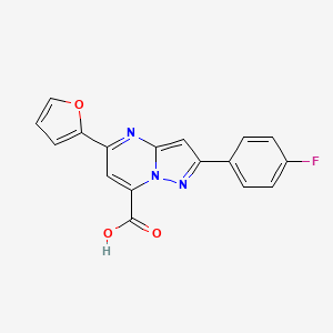 molecular formula C17H10FN3O3 B10936919 2-(4-Fluorophenyl)-5-(furan-2-yl)pyrazolo[1,5-a]pyrimidine-7-carboxylic acid 