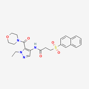 N-[1-ethyl-5-(morpholin-4-ylcarbonyl)-1H-pyrazol-4-yl]-3-(naphthalen-2-ylsulfonyl)propanamide