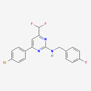 4-(4-bromophenyl)-6-(difluoromethyl)-N-(4-fluorobenzyl)pyrimidin-2-amine