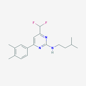 molecular formula C18H23F2N3 B10936934 4-(difluoromethyl)-6-(3,4-dimethylphenyl)-N-(3-methylbutyl)pyrimidin-2-amine 