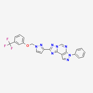 7-phenyl-2-(1-{[3-(trifluoromethyl)phenoxy]methyl}-1H-pyrazol-3-yl)-7H-pyrazolo[4,3-e][1,2,4]triazolo[1,5-c]pyrimidine