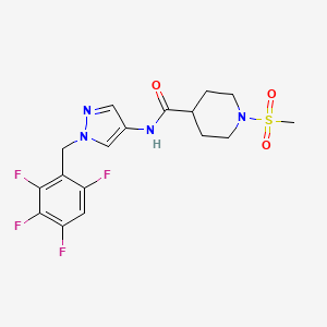 1-(methylsulfonyl)-N-[1-(2,3,4,6-tetrafluorobenzyl)-1H-pyrazol-4-yl]piperidine-4-carboxamide