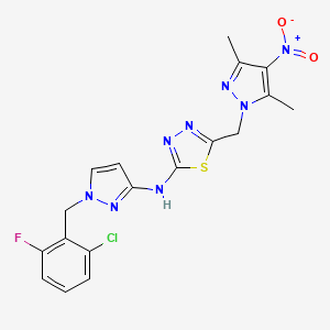 N-[1-(2-chloro-6-fluorobenzyl)-1H-pyrazol-3-yl]-5-[(3,5-dimethyl-4-nitro-1H-pyrazol-1-yl)methyl]-1,3,4-thiadiazol-2-amine