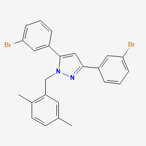 molecular formula C24H20Br2N2 B10936975 3,5-bis(3-bromophenyl)-1-(2,5-dimethylbenzyl)-1H-pyrazole 