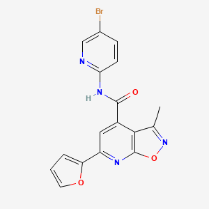 molecular formula C17H11BrN4O3 B10936977 N-(5-bromopyridin-2-yl)-6-(furan-2-yl)-3-methyl[1,2]oxazolo[5,4-b]pyridine-4-carboxamide 