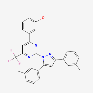 2-[3,5-bis(3-methylphenyl)-1H-pyrazol-1-yl]-4-(3-methoxyphenyl)-6-(trifluoromethyl)pyrimidine