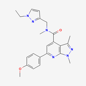 N-[(1-ethyl-1H-pyrazol-3-yl)methyl]-6-(4-methoxyphenyl)-N,1,3-trimethyl-1H-pyrazolo[3,4-b]pyridine-4-carboxamide