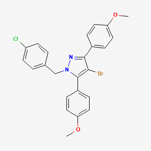 molecular formula C24H20BrClN2O2 B10937000 4-bromo-1-(4-chlorobenzyl)-3,5-bis(4-methoxyphenyl)-1H-pyrazole 