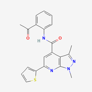 N-(2-acetylphenyl)-1,3-dimethyl-6-(thiophen-2-yl)-1H-pyrazolo[3,4-b]pyridine-4-carboxamide