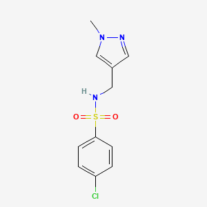 4-chloro-N-[(1-methyl-1H-pyrazol-4-yl)methyl]benzenesulfonamide