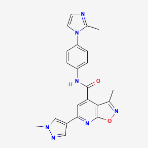 3-methyl-N-[4-(2-methyl-1H-imidazol-1-yl)phenyl]-6-(1-methyl-1H-pyrazol-4-yl)[1,2]oxazolo[5,4-b]pyridine-4-carboxamide