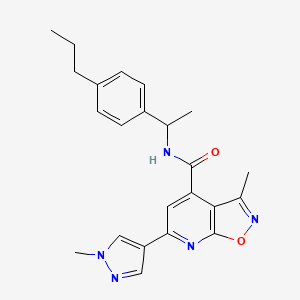 molecular formula C23H25N5O2 B10937099 3-methyl-6-(1-methyl-1H-pyrazol-4-yl)-N-[1-(4-propylphenyl)ethyl][1,2]oxazolo[5,4-b]pyridine-4-carboxamide 