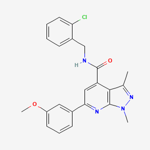 molecular formula C23H21ClN4O2 B10937110 N-(2-chlorobenzyl)-6-(3-methoxyphenyl)-1,3-dimethyl-1H-pyrazolo[3,4-b]pyridine-4-carboxamide 