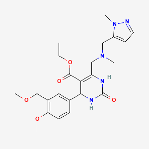 ethyl 4-[4-methoxy-3-(methoxymethyl)phenyl]-6-({methyl[(1-methyl-1H-pyrazol-5-yl)methyl]amino}methyl)-2-oxo-1,2,3,4-tetrahydropyrimidine-5-carboxylate