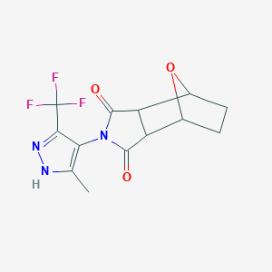 molecular formula C13H12F3N3O3 B10937125 2-[5-methyl-3-(trifluoromethyl)-1H-pyrazol-4-yl]hexahydro-1H-4,7-epoxyisoindole-1,3(2H)-dione 