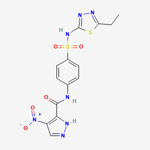 N-{4-[(5-ethyl-1,3,4-thiadiazol-2-yl)sulfamoyl]phenyl}-4-nitro-1H-pyrazole-3-carboxamide