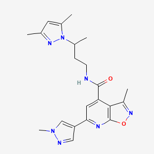 N-[3-(3,5-dimethyl-1H-pyrazol-1-yl)butyl]-3-methyl-6-(1-methyl-1H-pyrazol-4-yl)[1,2]oxazolo[5,4-b]pyridine-4-carboxamide