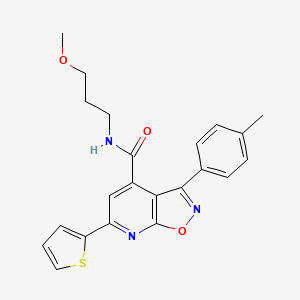 N-(3-methoxypropyl)-3-(4-methylphenyl)-6-(thiophen-2-yl)[1,2]oxazolo[5,4-b]pyridine-4-carboxamide