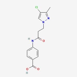 4-{[3-(4-chloro-3-methyl-1H-pyrazol-1-yl)propanoyl]amino}benzoic acid