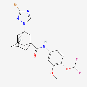 3-(3-bromo-1,2,4-triazol-1-yl)-N-[4-(difluoromethoxy)-3-methoxyphenyl]adamantane-1-carboxamide