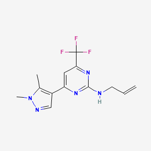 4-(1,5-dimethyl-1H-pyrazol-4-yl)-N-(prop-2-en-1-yl)-6-(trifluoromethyl)pyrimidin-2-amine