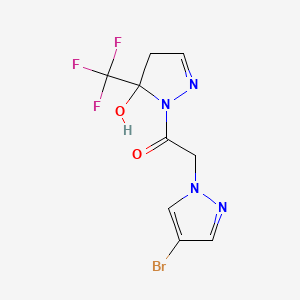 2-(4-bromo-1H-pyrazol-1-yl)-1-[5-hydroxy-5-(trifluoromethyl)-4,5-dihydro-1H-pyrazol-1-yl]ethanone