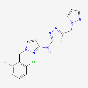 N-[1-(2,6-dichlorobenzyl)-1H-pyrazol-3-yl]-5-(1H-pyrazol-1-ylmethyl)-1,3,4-thiadiazol-2-amine