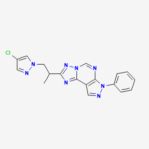 2-[1-(4-chloro-1H-pyrazol-1-yl)propan-2-yl]-7-phenyl-7H-pyrazolo[4,3-e][1,2,4]triazolo[1,5-c]pyrimidine