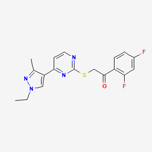 1-(2,4-difluorophenyl)-2-{[4-(1-ethyl-3-methyl-1H-pyrazol-4-yl)pyrimidin-2-yl]sulfanyl}ethanone