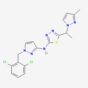 N-[1-(2,6-dichlorobenzyl)-1H-pyrazol-3-yl]-5-[1-(3-methyl-1H-pyrazol-1-yl)ethyl]-1,3,4-thiadiazol-2-amine