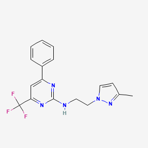 N-[2-(3-methyl-1H-pyrazol-1-yl)ethyl]-4-phenyl-6-(trifluoromethyl)pyrimidin-2-amine