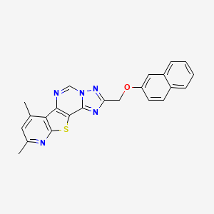 11,13-dimethyl-4-(naphthalen-2-yloxymethyl)-16-thia-3,5,6,8,14-pentazatetracyclo[7.7.0.02,6.010,15]hexadeca-1(9),2,4,7,10(15),11,13-heptaene