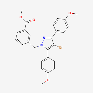 methyl 3-{[4-bromo-3,5-bis(4-methoxyphenyl)-1H-pyrazol-1-yl]methyl}benzoate