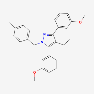 4-ethyl-3,5-bis(3-methoxyphenyl)-1-(4-methylbenzyl)-1H-pyrazole