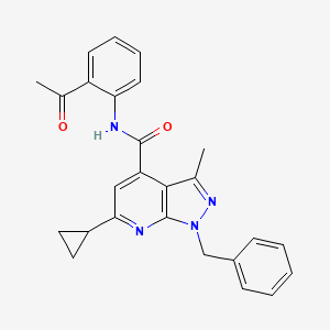 N-(2-acetylphenyl)-1-benzyl-6-cyclopropyl-3-methyl-1H-pyrazolo[3,4-b]pyridine-4-carboxamide