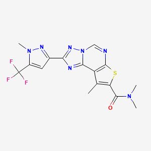 N,N,9-trimethyl-2-[1-methyl-5-(trifluoromethyl)-1H-pyrazol-3-yl]thieno[3,2-e][1,2,4]triazolo[1,5-c]pyrimidine-8-carboxamide