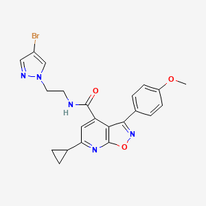 molecular formula C22H20BrN5O3 B10937333 N-[2-(4-bromo-1H-pyrazol-1-yl)ethyl]-6-cyclopropyl-3-(4-methoxyphenyl)[1,2]oxazolo[5,4-b]pyridine-4-carboxamide 