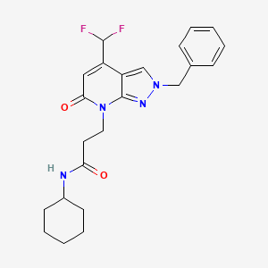 3-[2-benzyl-4-(difluoromethyl)-6-oxo-2,6-dihydro-7H-pyrazolo[3,4-b]pyridin-7-yl]-N-cyclohexylpropanamide