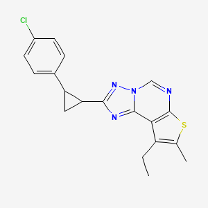 2-[2-(4-Chlorophenyl)cyclopropyl]-9-ethyl-8-methylthieno[3,2-e][1,2,4]triazolo[1,5-c]pyrimidine